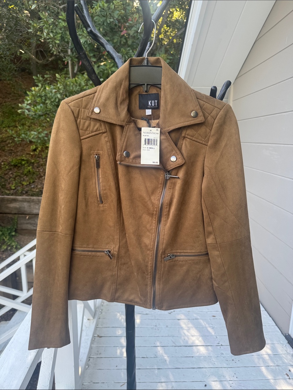 KUT From The Kloth Brown Suede Moto Jacket